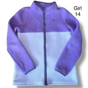 Girl Teddy Fleece Full zipper Jacket Size 14